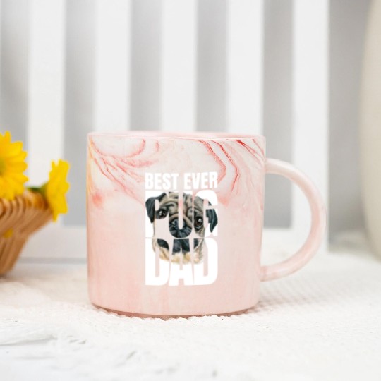 Best Ever Pug Dad Pug Owner Dog Lover Animal Lover Marble Mugs
