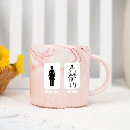 Jiu jitsu your wife my wife jujutsu martial arts Marble Mugs