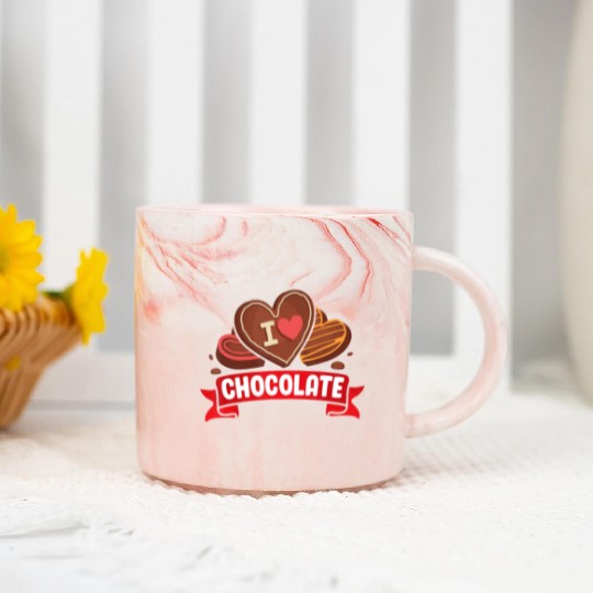 I Love Chocolate Sweets Candy Chocolate Bar Marble Mugs