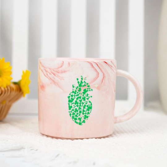 Shamrock Heart Cardiac Nurse St Patricks Day Marble Mugs