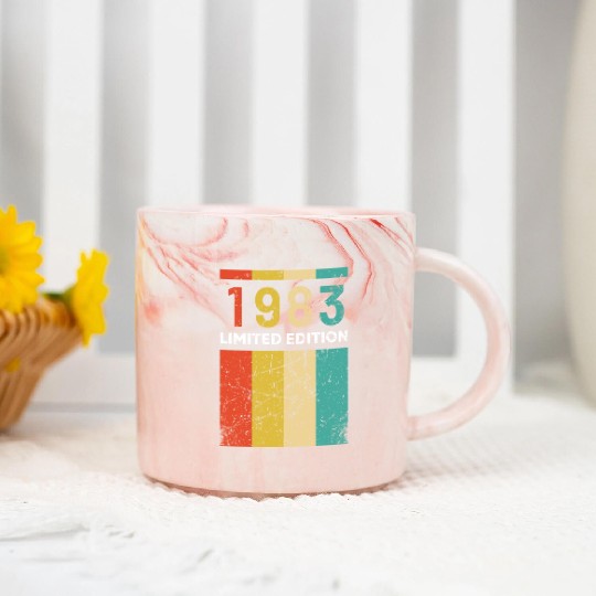 40 Years Vintage 1983 Retro 40th Birthday Marble Mugs