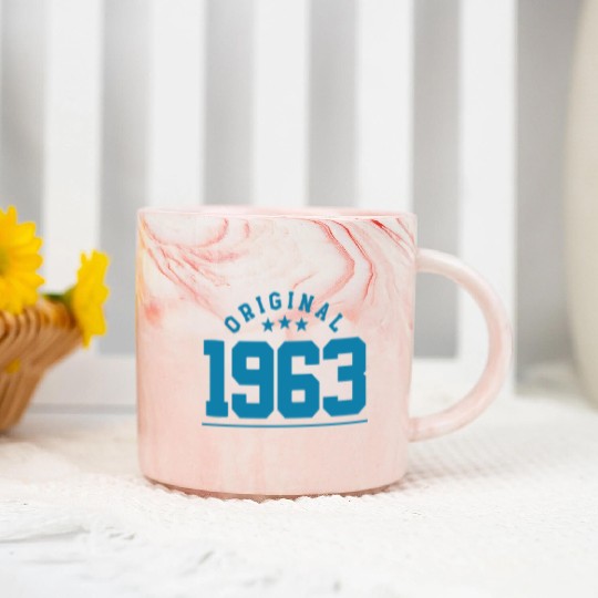 60 Years Vintage 1963 Retro 60th Birthday Marble Mugs