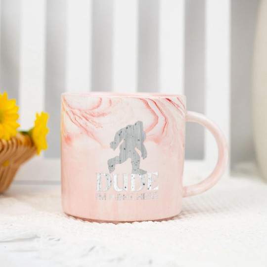 Bruh I'm Right Here Yeti Bigfoot Sasquatch Marble Mugs