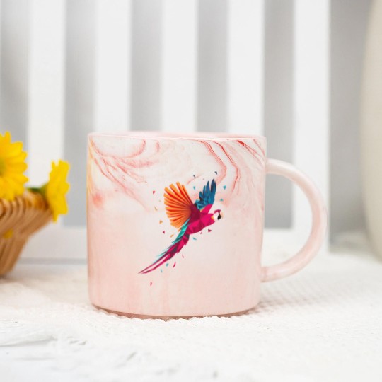 Macaw Parrot Geometric Bird Parakeet Ornitholog Gi Marble Mugs