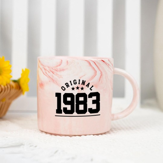 40 Years Vintage 1983 Retro 40th Birthday Marble Mugs