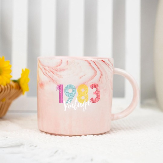 40 Years Vintage 1983 Retro 40th Birthday Marble Mugs