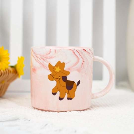 cowboy horse Marble Mugs