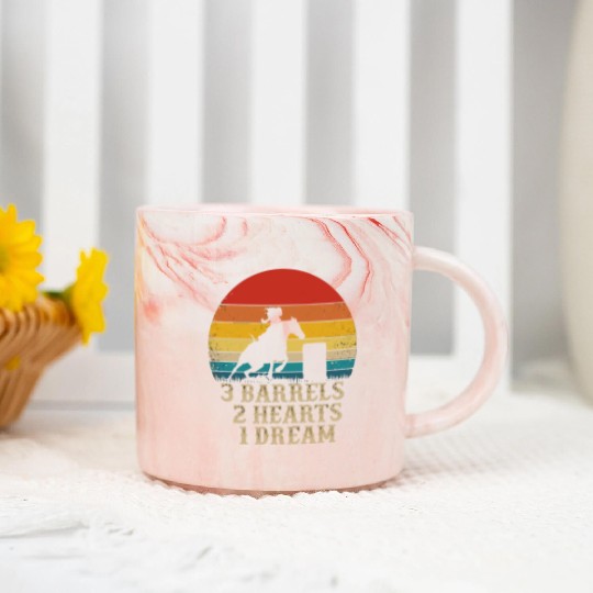 Barrel Racing Horse Riding 3 Barrels 2 Hearts 1 Dr Marble Mugs