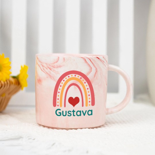 Gustava Vintage Boho Rainbow Marble Mugs