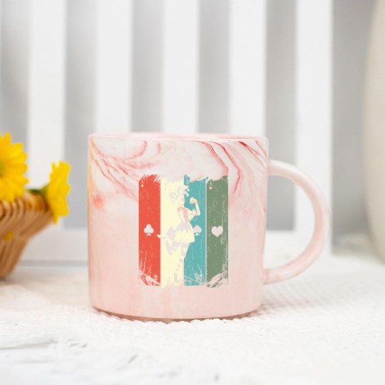 Vintage Casino Blackjack Gambling Clown Poker Card Marble Mugs