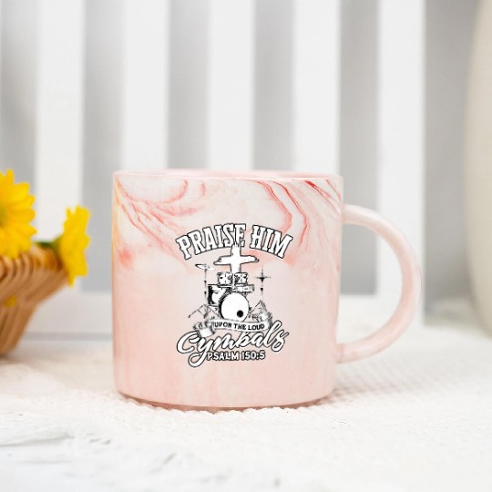 drumsticks Drum Music Christian Drummer church Marble Mugs