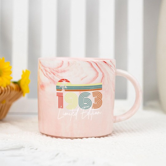 60 Years Vintage 1963 Retro 60th Birthday Marble Mugs