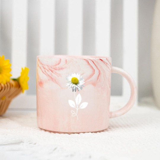 flowers and heart Marble Mugs