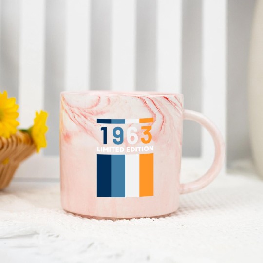 60 Years Vintage 1963 Retro 60th Birthday Marble Mugs