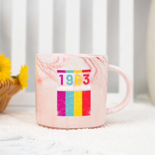 60 Years Vintage 1963 Retro 60th Birthday Marble Mugs