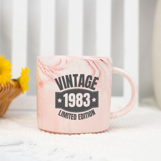 40 Years Vintage 1983 Retro 40th Birthday Marble Mugs