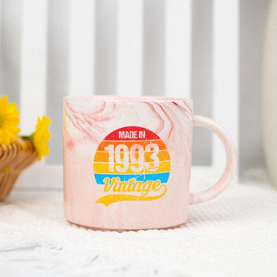30 Years Vintage 1993 Retro 30th Birthday Marble Mugs