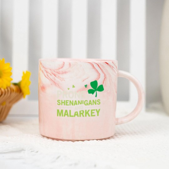 Prone To Shenanigans And Malarkey Ireland Leprecha Marble Mugs
