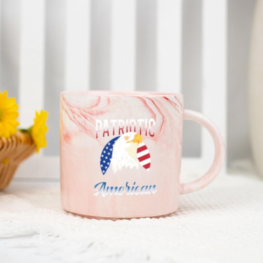 Patriotic American Patriot US USA Marble Mugs