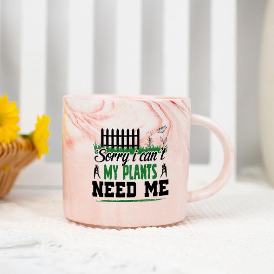 Amateur Gardener In The Garden, Fruit And Marble Mugs