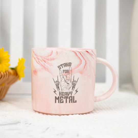 Stand for Heavy Metal Music Band Genre Marble Mugs