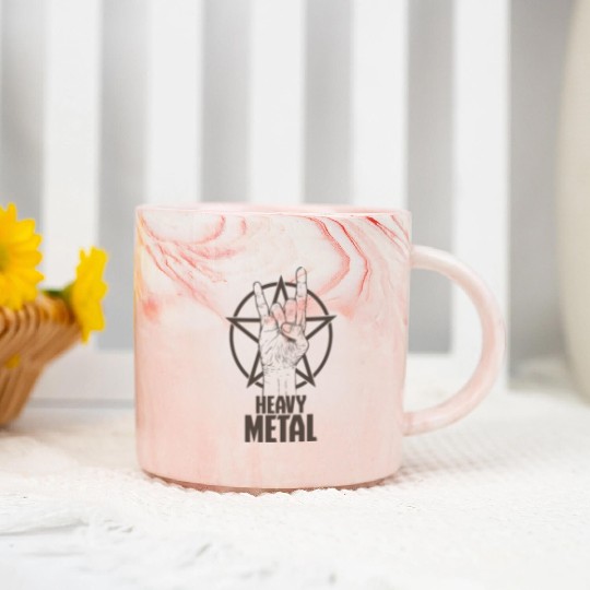 Heavy Metal Music Singer Band Genre Marble Mugs