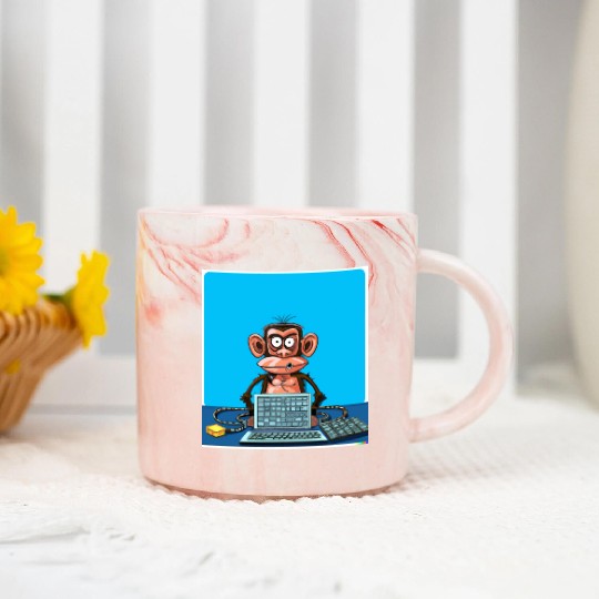 programmer monkey Marble Mugs