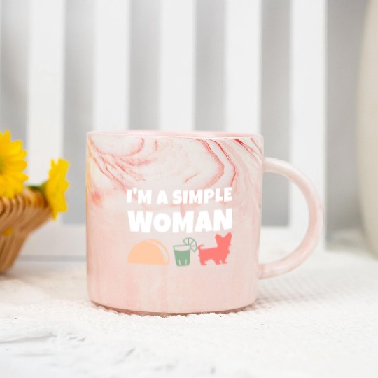 I'm A Simple Woman Tacos Tequila Yorkshire Terrier Marble Mugs