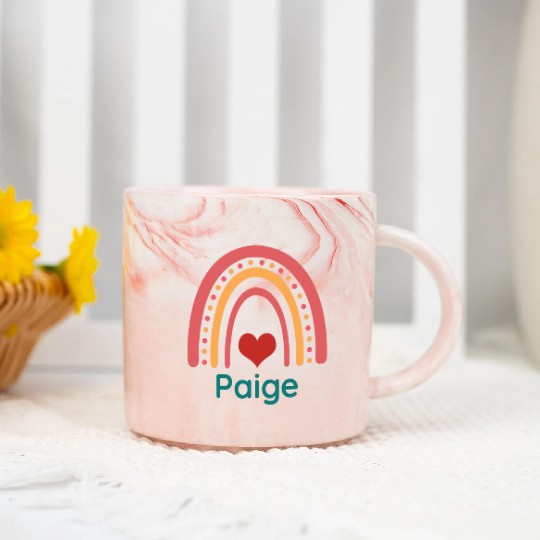 Paige Vintage Boho Rainbow Marble Mugs
