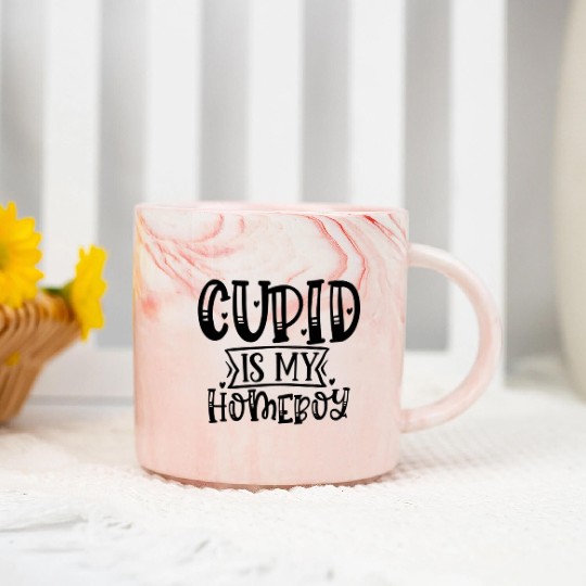 Funny Valentine Cupid is My Homeboy902 Marble Mugs