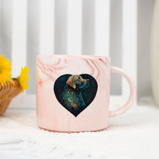 Dog Heart Love Dog Lovers Gifts Marble Mugs