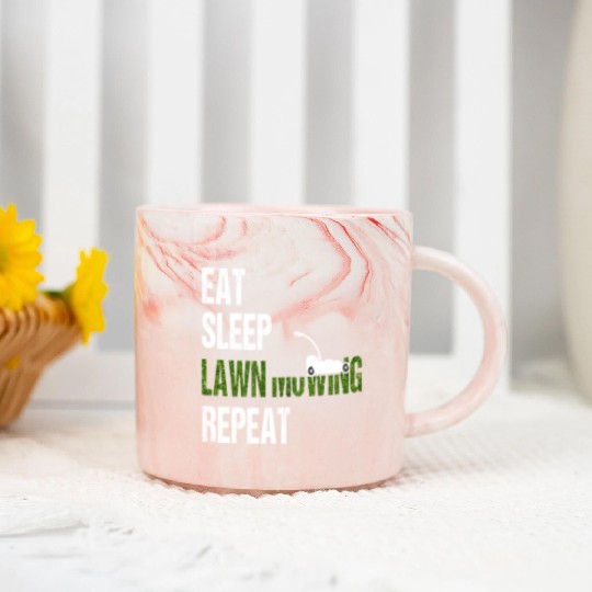 Lawn Mowing Marble Mugs Funny Lawn Mower Marble Mugs Gardening