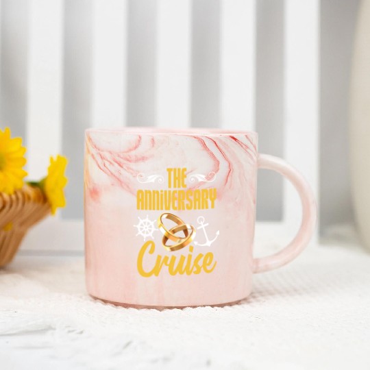 The Anniversary Cruise Marble Mugs