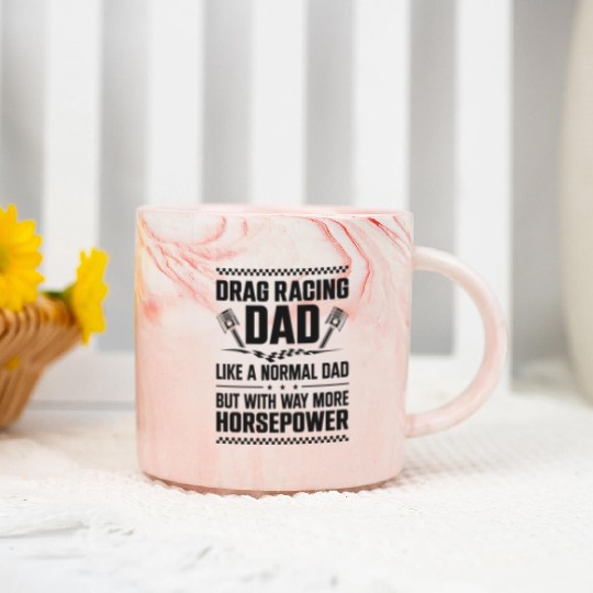 Drag Racing Race Car Dad Vintage Marble Mugs