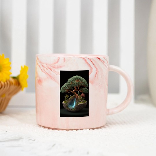 Cannabonsai - Bonsai Tree, Cannabis Plant, Marble Mugs