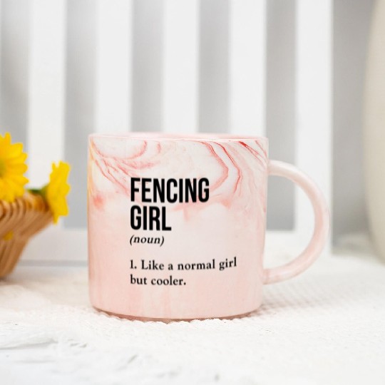 Fencing Girl Like A Normal Girl But Cooler Marble Mugs