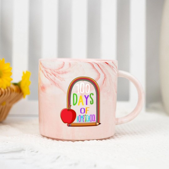 School Marble Mugs, 100 Days Of Homeschool Marble Mugs,