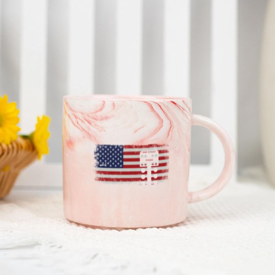 Drag Racing Race Car American Flag Marble Mugs