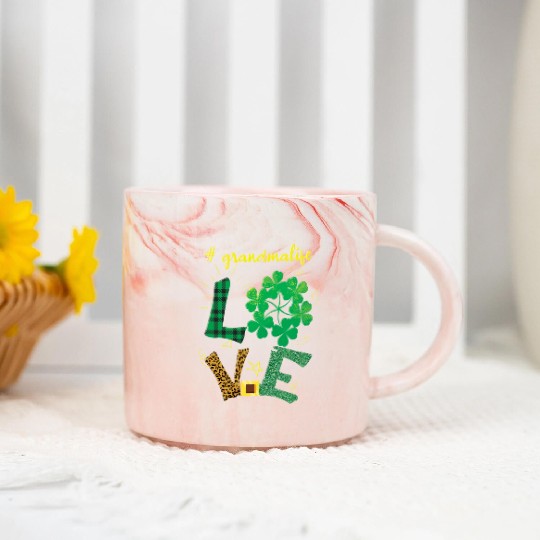 Love Grandma Shamrock Saint Patrick Day Marble Mugs