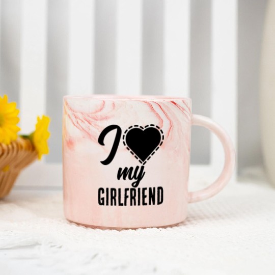 I love my girlfriend Marble Mugs