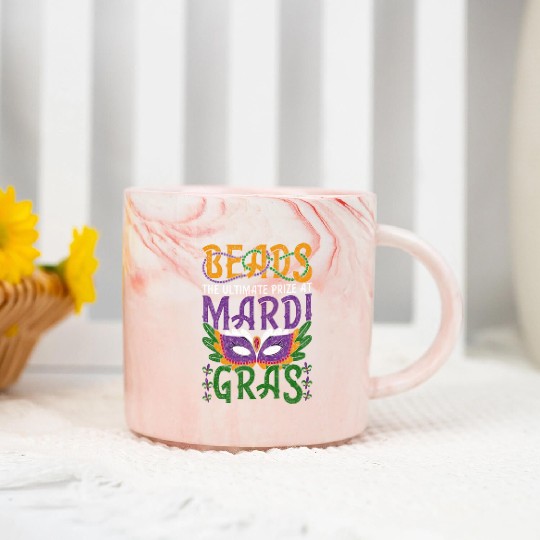 Mardi Gras - Beads Ultimate Prize at Mardi Gras Marble Mugs