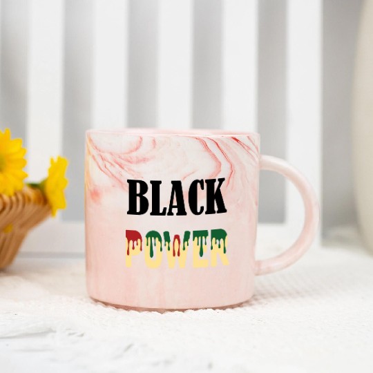 Black Power Marble Mugs