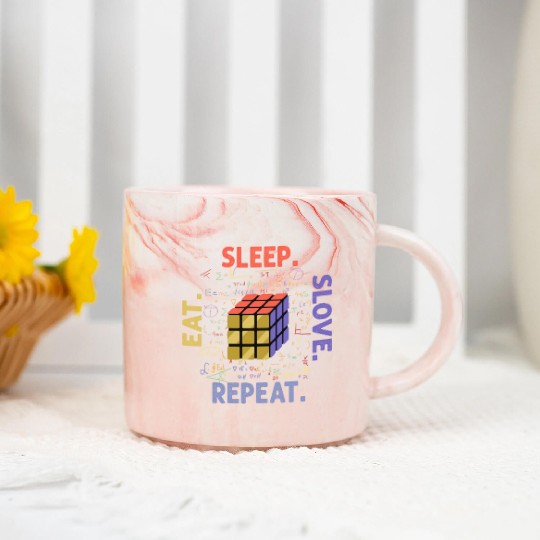 Eat Sleep Solve Repeat Math Speed Cubing Genie Marble Mugs
