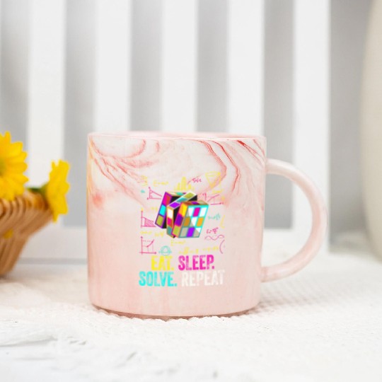 Eat Sleep Solve Repeat Math Speed Cubing Genie Marble Mugs