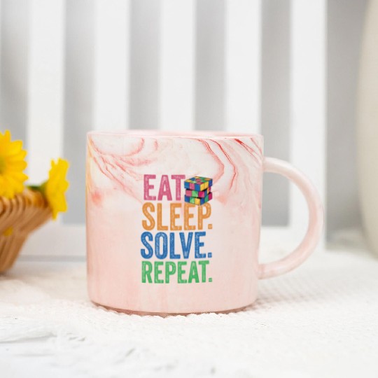 Eat Sleep Solve Repeat Math Speed Cubing Genie Marble Mugs