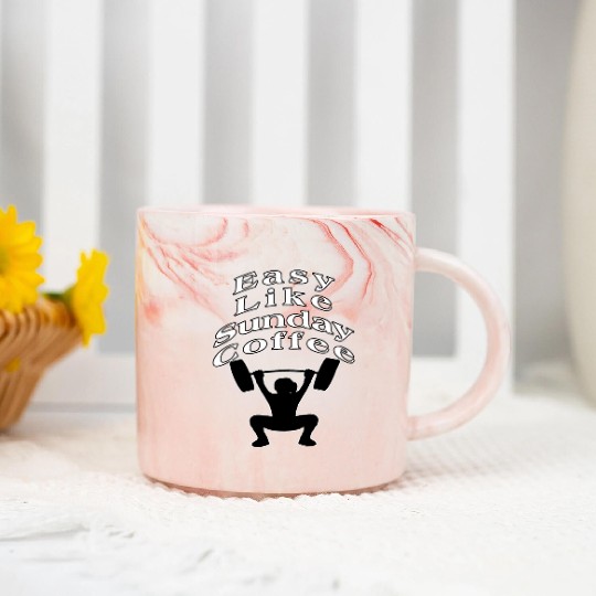 Gym is Easy Like Sunday Coffee Marble Mugs