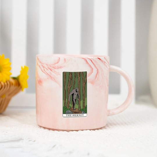 Bigfoot Tarot Card "The Hermit" for a Tarot Reader Marble Mugs