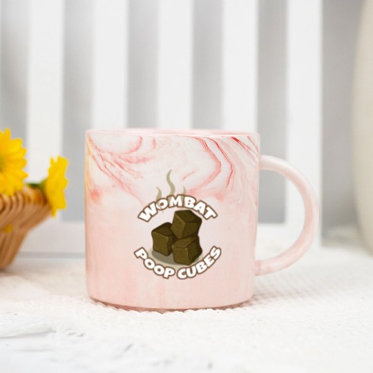 Wombat Poop Cubes Marble Mugs