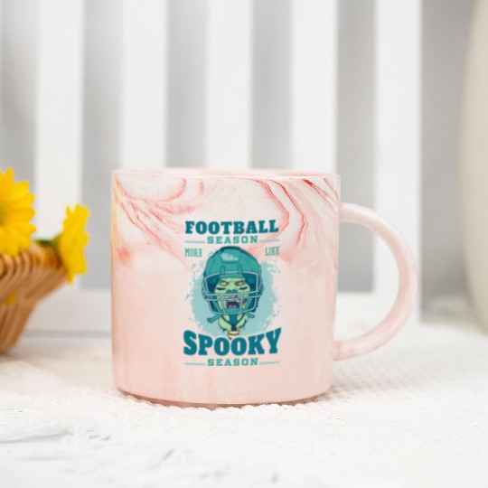 Football season spooky season zombie Football seas Marble Mugs
