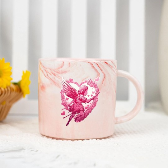 funny Cupid Valentine's Day girls Marble Mugs